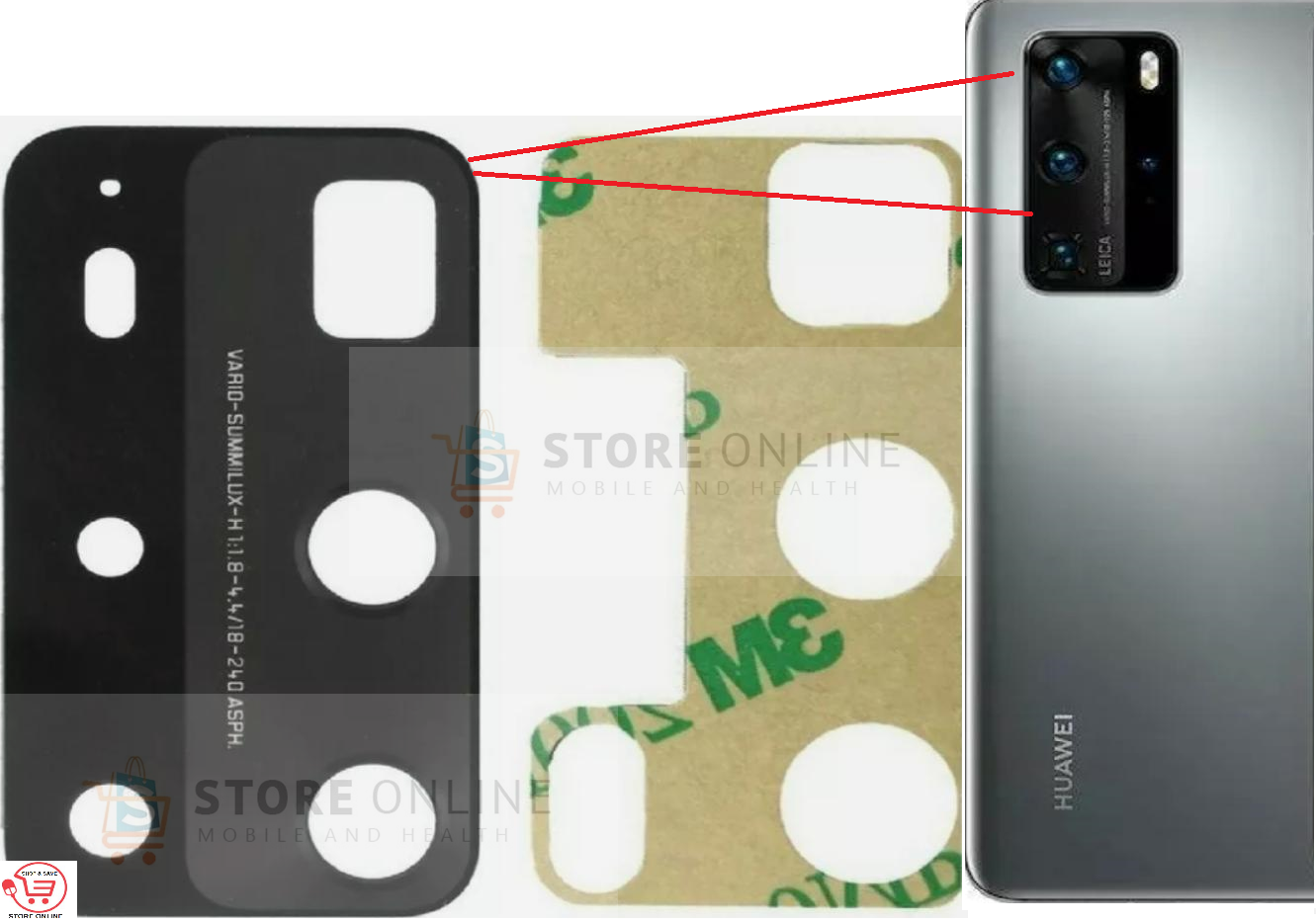 Huawei P40 Pro Back Camera Glass Lens Replacement With Adhesive