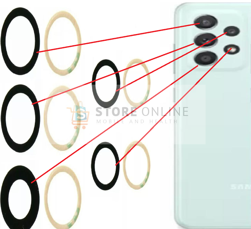 Samsung Galaxy A52 5G A525 Back Camera Glass Lens Rear Camera Lens Set Adhesive