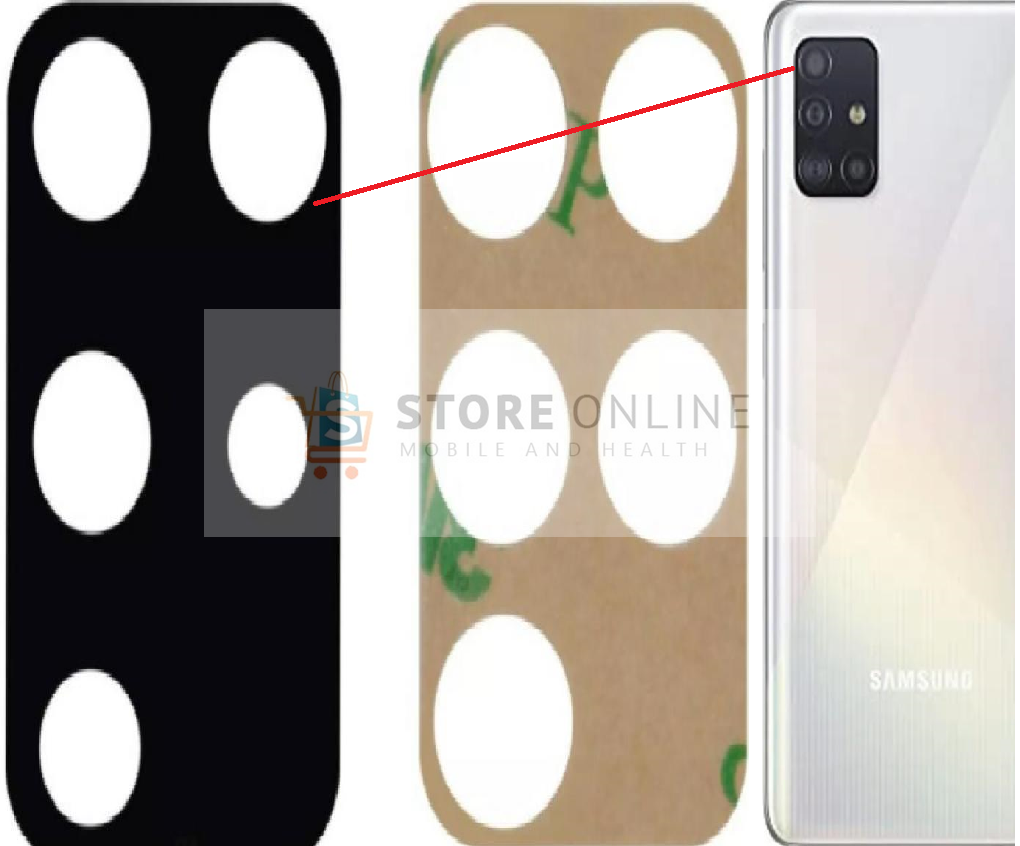 Samsung Galaxy A51 A515 Rear Back Camera Lens Replacement with Adhesives