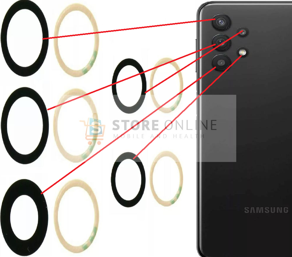 Samsung Galaxy A32 5G A326 Back Camera Glass Lens Rear Camera Lens Set Adhes