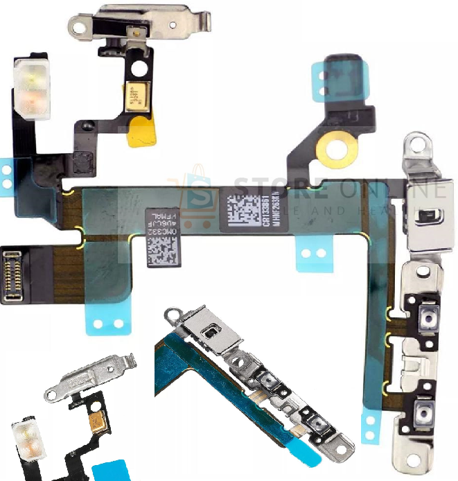 iPhone 5S Power Flex Cable Mute Switch - Volume Buttons With Brackets