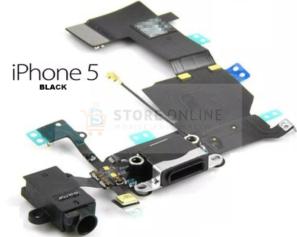 iPhone 5 Black Charging Dock Port Flex Headphone Jack Antenna Mic