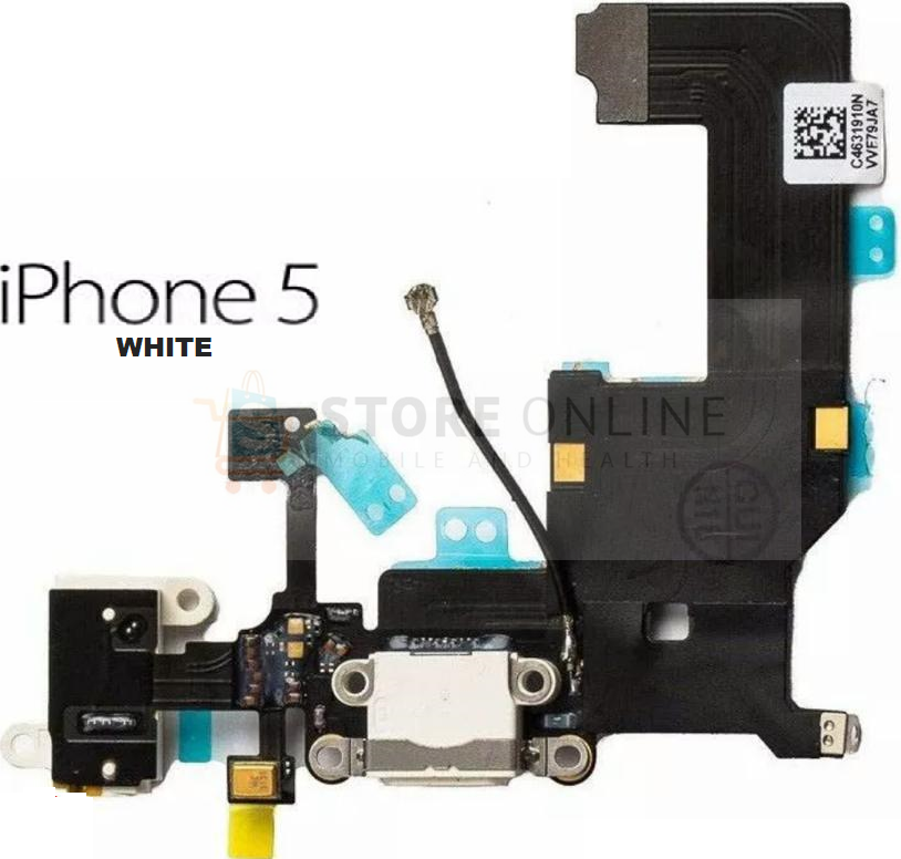 iPhone 5 White Charging Dock Port Flex Headphone Jack Antenna Mic