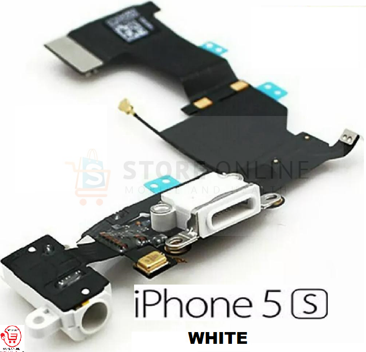 iPhone 5S White Charging Dock Port Flex Headphone Jack Antenna Mic