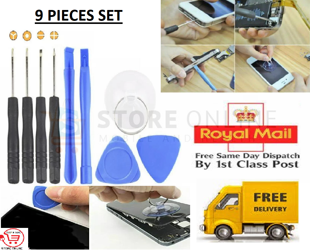 Mobile Phone Opening Tool Kit Screwdriver 9 in 1 set for Repair iPhone 7, 8, X
