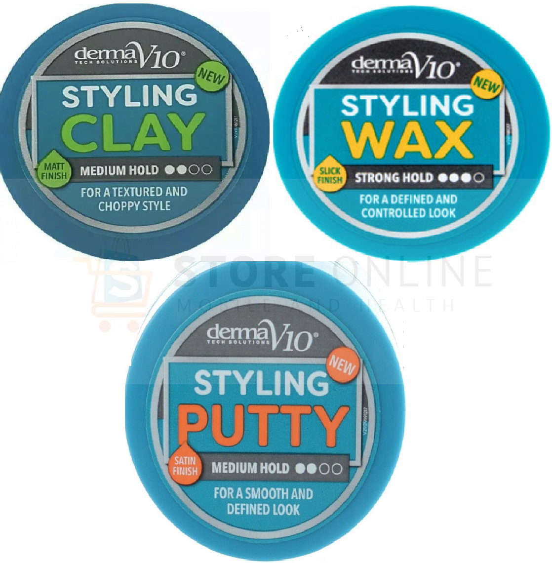 Derma V10 Styling Clay Hair Cream 50ml Tub - StoreOnline