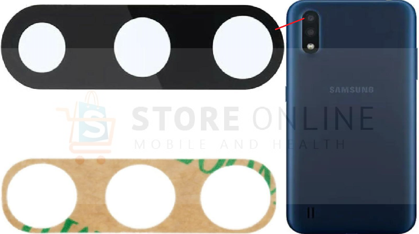 Samsung Galaxy A01 A015 Rear Camera Glass Lens