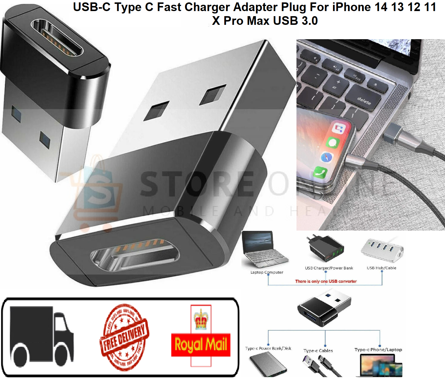 USB Type C 3.0 Fast Charger Adapter for iPhone
