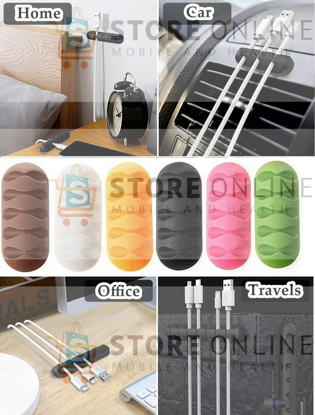 USB Organizer Cable Holder Management Clips