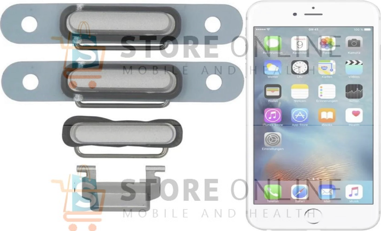 iPhone 6 6 Plus Replacement Power and Volume Button Set Silver