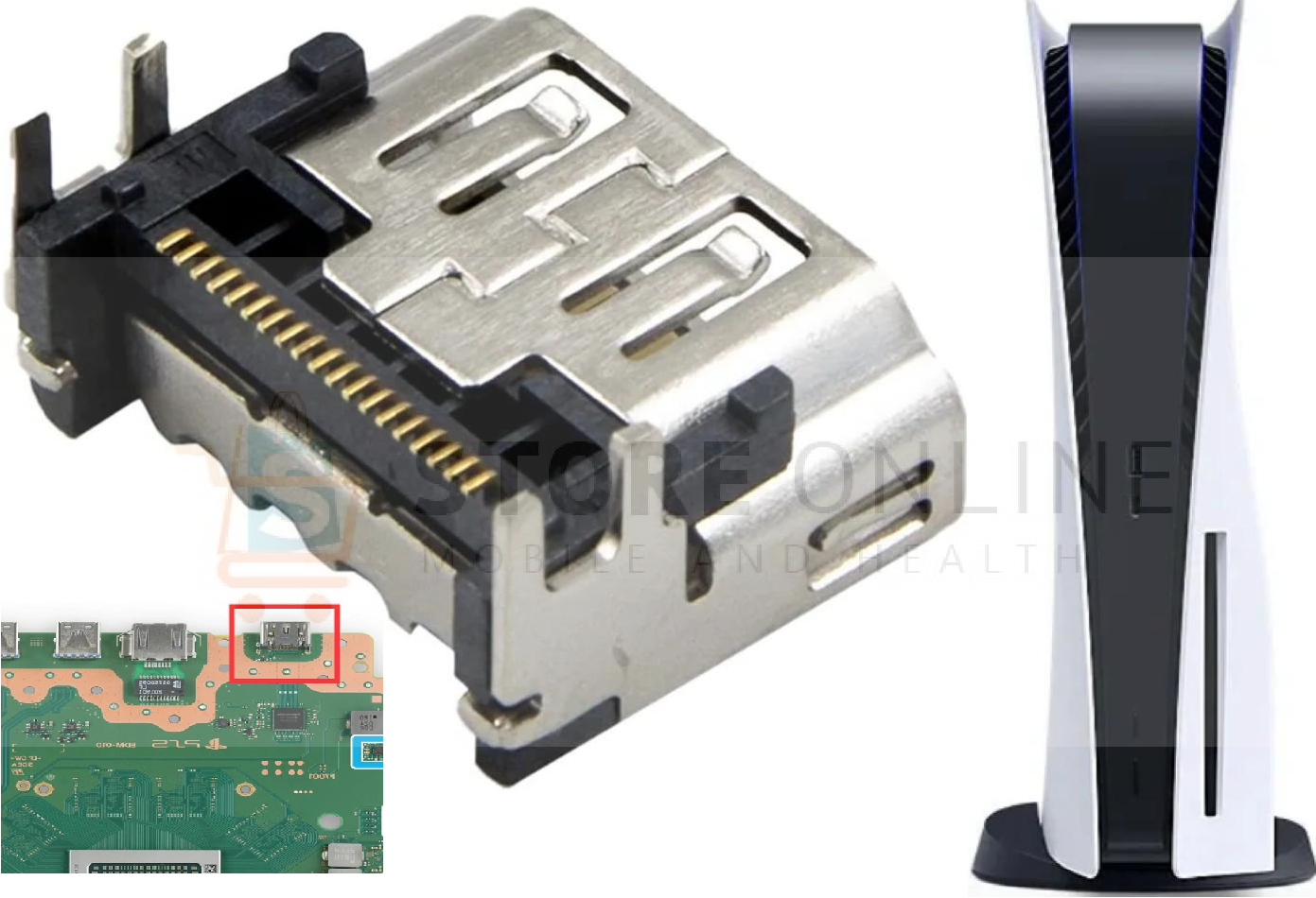 PS5 PlayStation 5 HDMI Port Jack Socket Connector Replacement