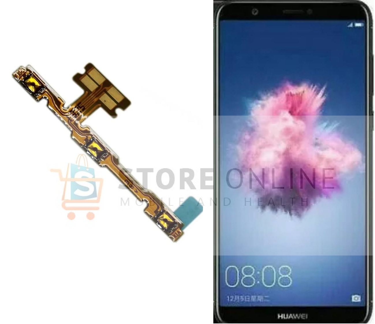 Huawei P Smart 2018 Replacement Internal Power & Volume Buttons Flex Cable